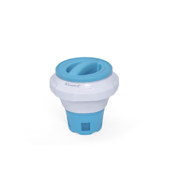 Mainstays Swimming Pool Blue & White Collapsible Floating Tablet Dispenser 'NEW' - Picture 1 of 6